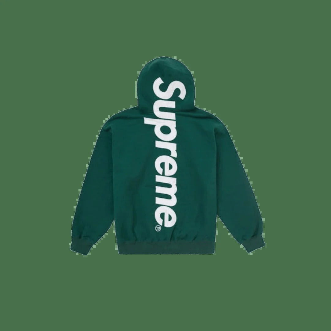 Supreme Satin Appliqué Hooded Sweatshirt Dark Green M FW24 New