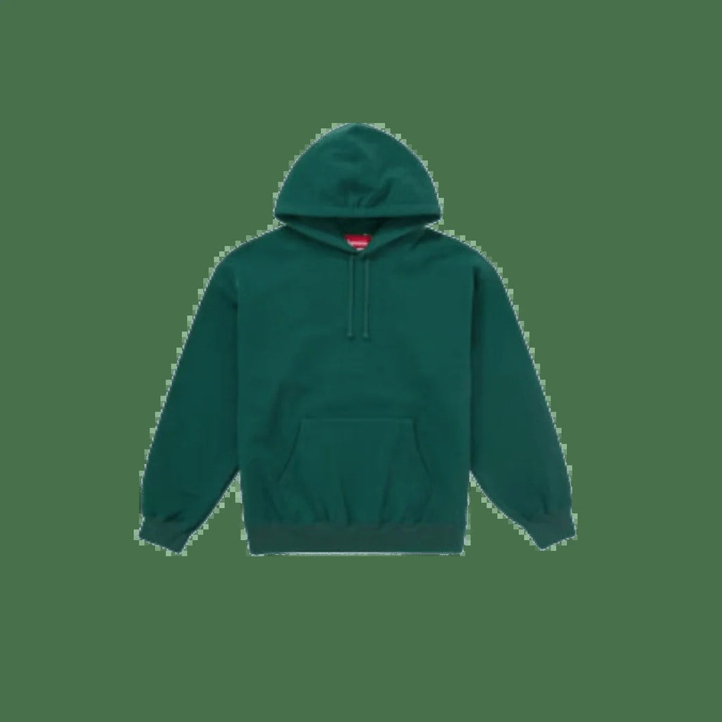Supreme Satin Appliqué Hooded Sweatshirt Dark Green M FW24 New