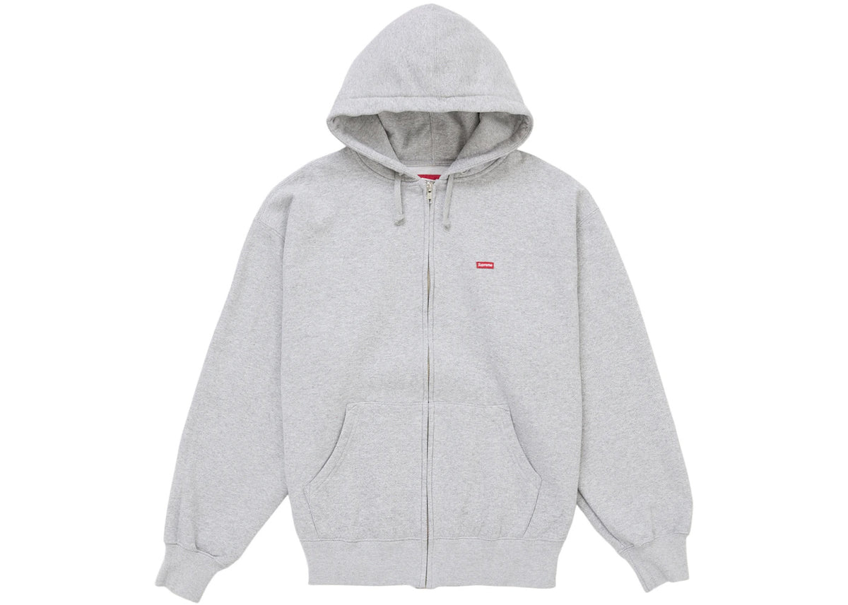 Supreme Small Box Zip Up Hooded Sweatshirt FW25 Heather Grey XL New