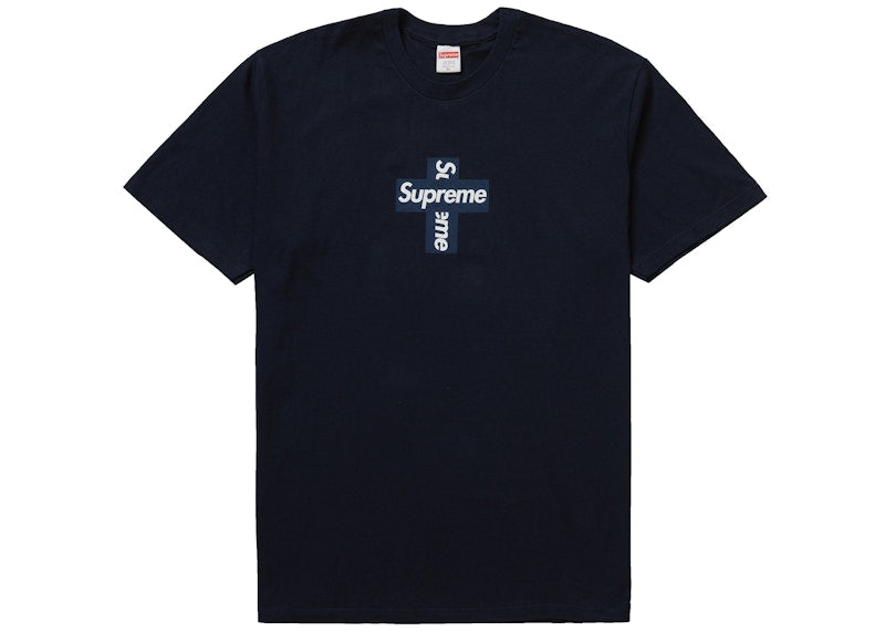 Supreme Cross Box Logo Tee – Navy, Size XL