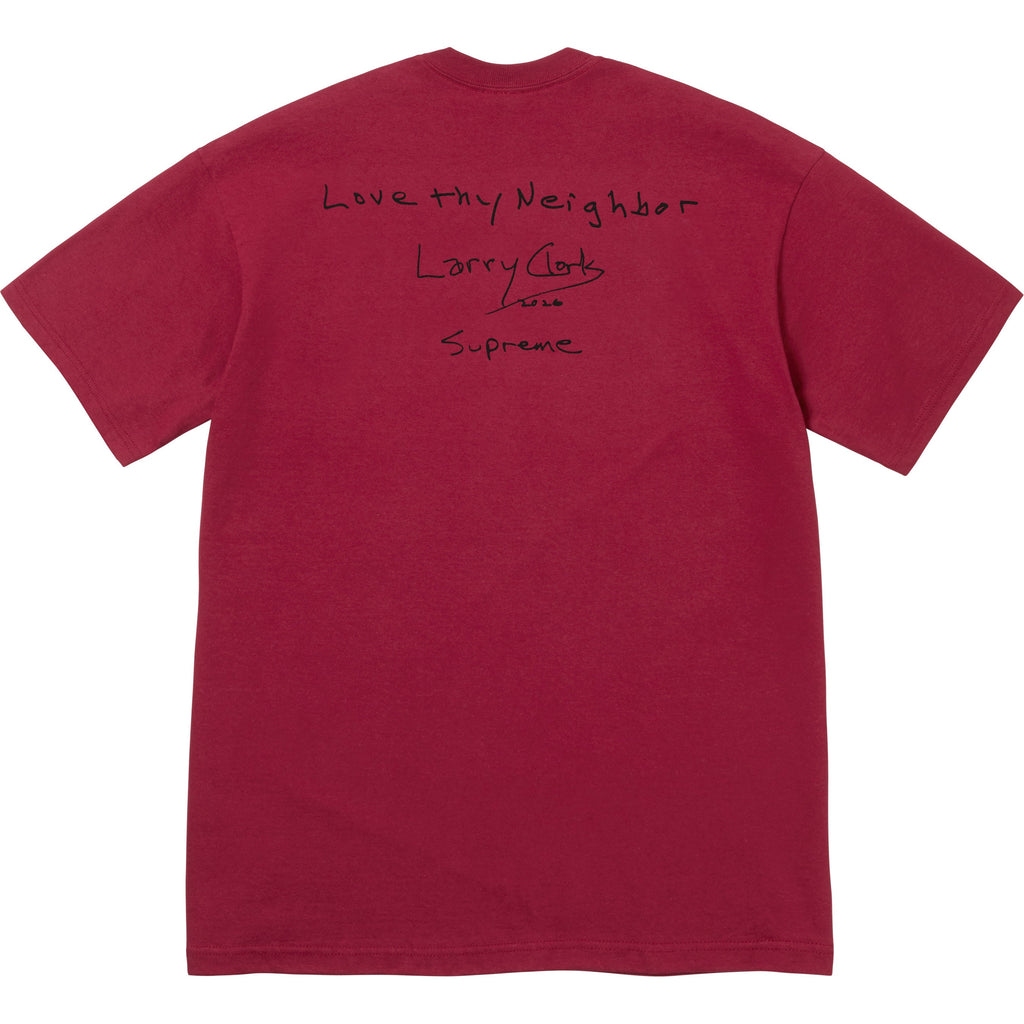 Supreme x Larry Clark Neighbor Tee – Cardinal, Size XXL